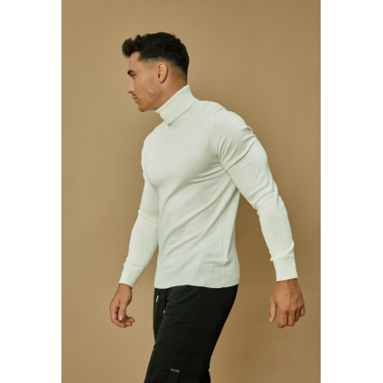 pull col roulé blanc